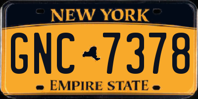 NY license plate GNC7378