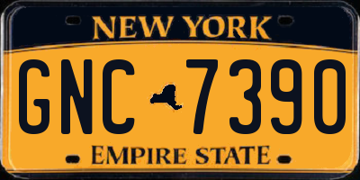 NY license plate GNC7390