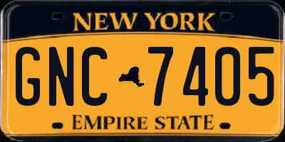 NY license plate GNC7405