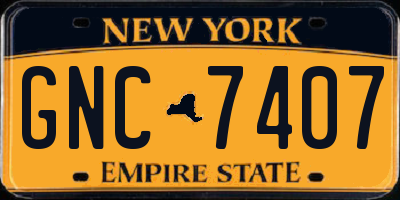 NY license plate GNC7407