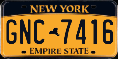 NY license plate GNC7416