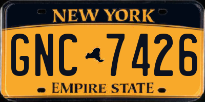 NY license plate GNC7426
