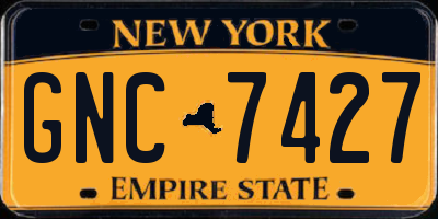 NY license plate GNC7427