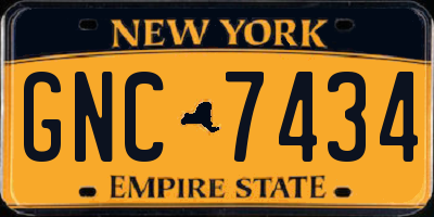 NY license plate GNC7434