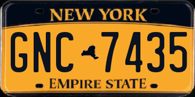NY license plate GNC7435