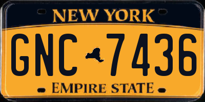 NY license plate GNC7436