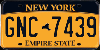 NY license plate GNC7439