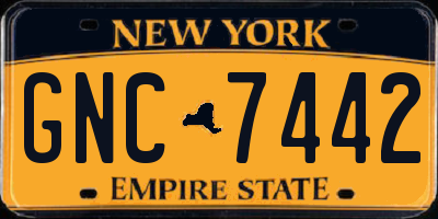 NY license plate GNC7442