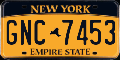 NY license plate GNC7453
