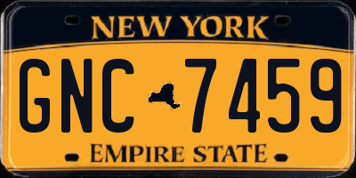 NY license plate GNC7459