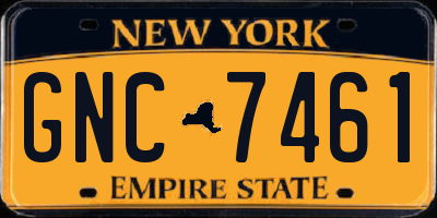 NY license plate GNC7461