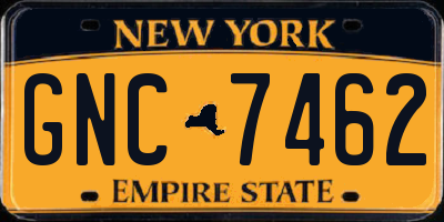 NY license plate GNC7462