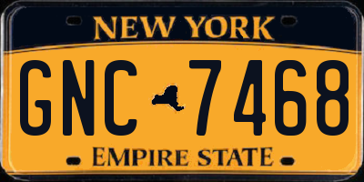 NY license plate GNC7468