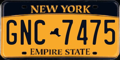 NY license plate GNC7475