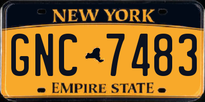 NY license plate GNC7483