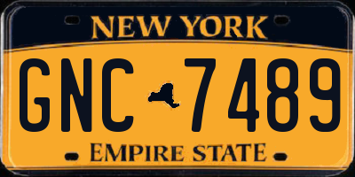 NY license plate GNC7489
