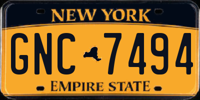 NY license plate GNC7494
