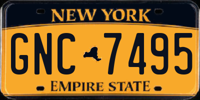NY license plate GNC7495