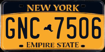 NY license plate GNC7506