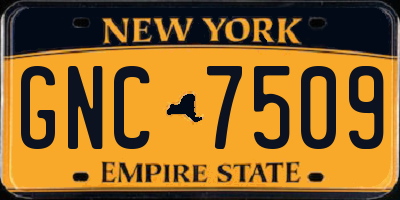 NY license plate GNC7509