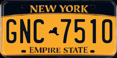 NY license plate GNC7510