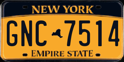 NY license plate GNC7514