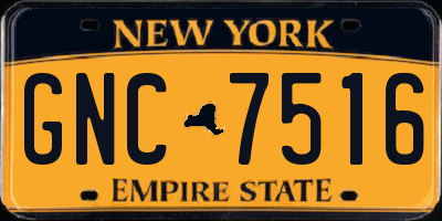 NY license plate GNC7516