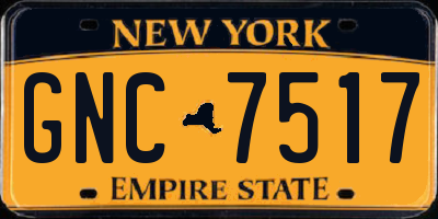 NY license plate GNC7517