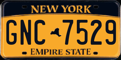 NY license plate GNC7529