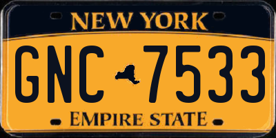 NY license plate GNC7533