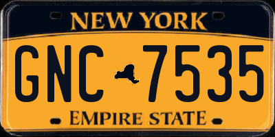 NY license plate GNC7535