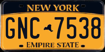 NY license plate GNC7538