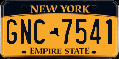 NY license plate GNC7541