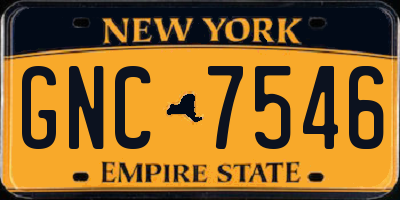 NY license plate GNC7546