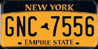 NY license plate GNC7556