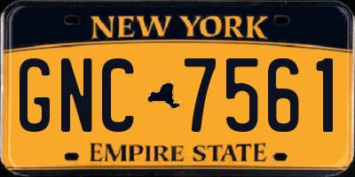 NY license plate GNC7561