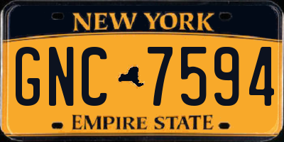 NY license plate GNC7594