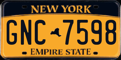 NY license plate GNC7598