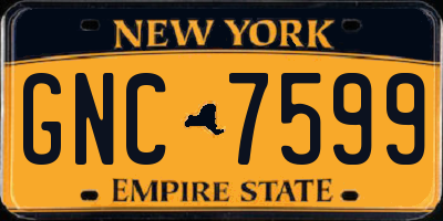 NY license plate GNC7599
