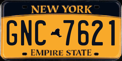 NY license plate GNC7621
