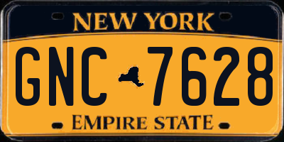NY license plate GNC7628
