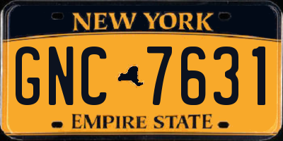 NY license plate GNC7631