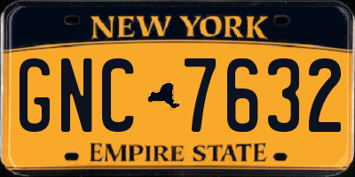 NY license plate GNC7632
