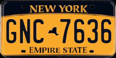 NY license plate GNC7636
