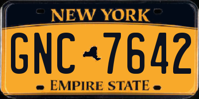 NY license plate GNC7642