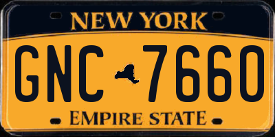 NY license plate GNC7660