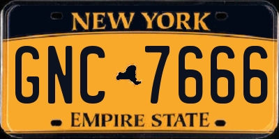 NY license plate GNC7666