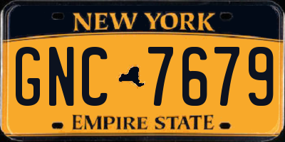 NY license plate GNC7679