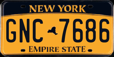 NY license plate GNC7686