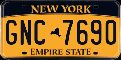 NY license plate GNC7690